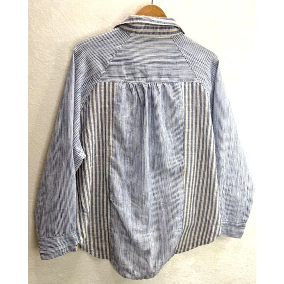UMGEE Women's Striped Long Sleeve Button Up Shirt Size Large - Picture 8 of 9